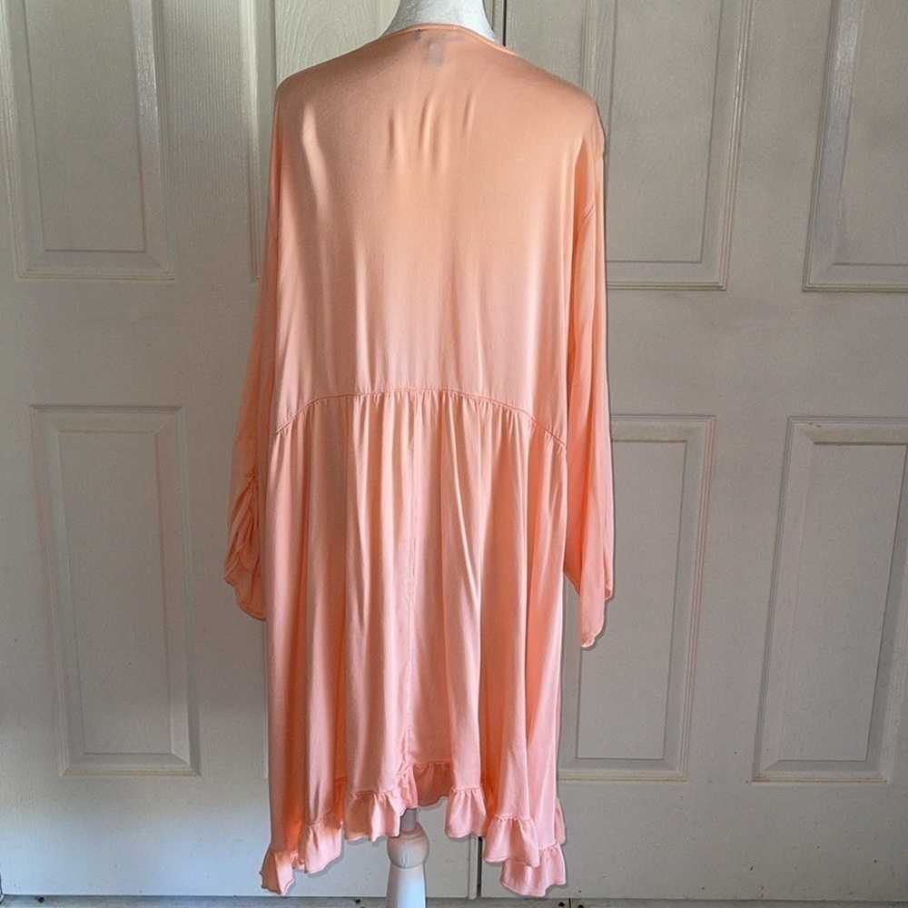 Torrid Ruffled Hem Kimono In Light Peach - Picture 5 of 8
